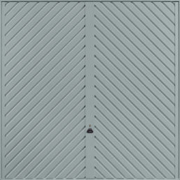 Chevron garage door window grey