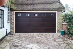 Hormann Sectional Garage Door Finished in Terra Brown